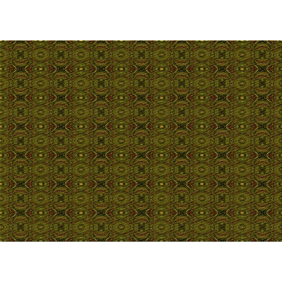 Ahgly Company Indoor Rectangle Patterned Dark Yellow Green Area Rugs, 2' x 3'