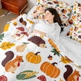 thumbnail image 4 of Manfei Rustic Animals Bedding Full Size, Harvest Turkey Bedding Sets Full Size, Autumn Fall Pumpkin Reversible Comforter Sets with Sheets, Breathable Room Decor, 7 Pieces, 4 of 6