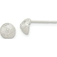 thumbnail image 1 of Sterling Silver Solid Polished Etched Button Earrings (6 X 6) Made In India qe1828, 1 of 5