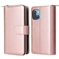thumbnail image 2 of Feishell for Apple iPhone 13 (6.1 inch) Wallet Case for Women Men,Premium PU Leather Magnetic Clasp Zipper 9 Card Slots Folio Flip Holder Shockproof Purse Phone Case with Wrist Strap,Rosegold, 2 of 8