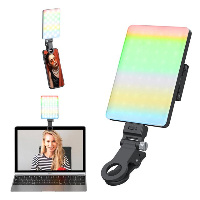 Luz LED de relleno para computadora de teléfono móvil ajustable para Selfie en vivo (RGB) Tmvgtek Para estrenar