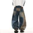 thumbnail image 3 of Mrmall Baggy Hip Hop Jeans for Men Wide Leg Y2K Skater Denim Pants Casual Loose Fit Long Trousers Streetwear, 3 of 6