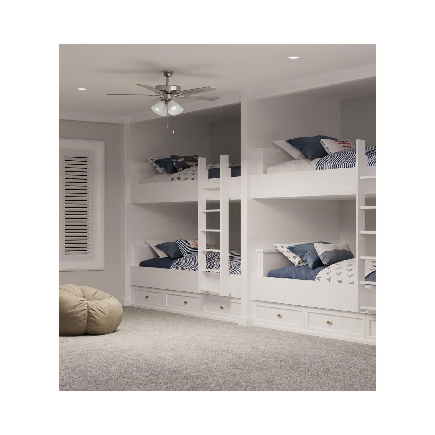 AirPro 52 in. Brushed Nickel 5-Blade AC Motor Transitional Ceiling Fan with Light
