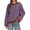 Red #12, variant on Women Crew Neck Horizontal Stripe Drop Shoulder Long Sleeve Loose Knit Sweater Fall Casual Pullover M
