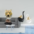 thumbnail image 2 of Escultura de mesa,Escultura de cabeza de tigre Estatua moderna de sobremesa,Figura de cabeza de animal para decoración de escritorio de resina.,estatua de cisne,Estatuas y figuritas de cisne, 2 of 8