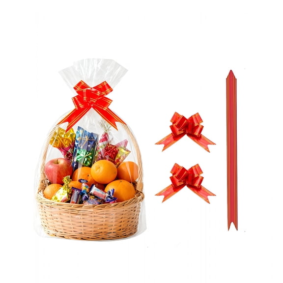 CCOCC Clear Gift Bags 10 Pcs 16X24 Inches Large Cellophane Wrap for Gift Baskets Wrapping Plastic with Ties for Gift Giving,Packaging Products