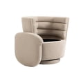 thumbnail image 4 of Swivel Accent Chair with Storage, Velevt Upholstered Single Sofa Chair with Soft Embraces Backrest, Multifunctional Living Room Chairs for Reading Room, Bedroom, Office, Beige, 4 of 7