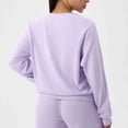 thumbnail image 5 of Craaazy Casual Womens Waffle Knit Sweatshirt Crew Neck Raglan Sleeve Loose Fit Top for Sports and Daily Wear Gifts, 5 of 6