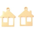 thumbnail image 2 of 304 Stainless Steel Charms Laser Cut House Golden 14x10.5x1.1mm Hole: 1.2mm, 2 of 3