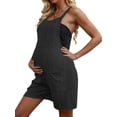 thumbnail image 3 of DYMADE Womens Summer Round Neck Sleeveless Pockets Spliced Maternity Nursing Shorts Jumpsuit, 3 of 4