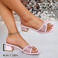 thumbnail image 5 of Pink Sandals High Heels For Women Casual Fishmouth Peep Toe Mesh Bowknot Strap Rubber Sole Shoes Breathable Large Size Options 1 Pair Shoe Box Included Size 40 Eu Weight 0.81 Lbs, 5 of 6
