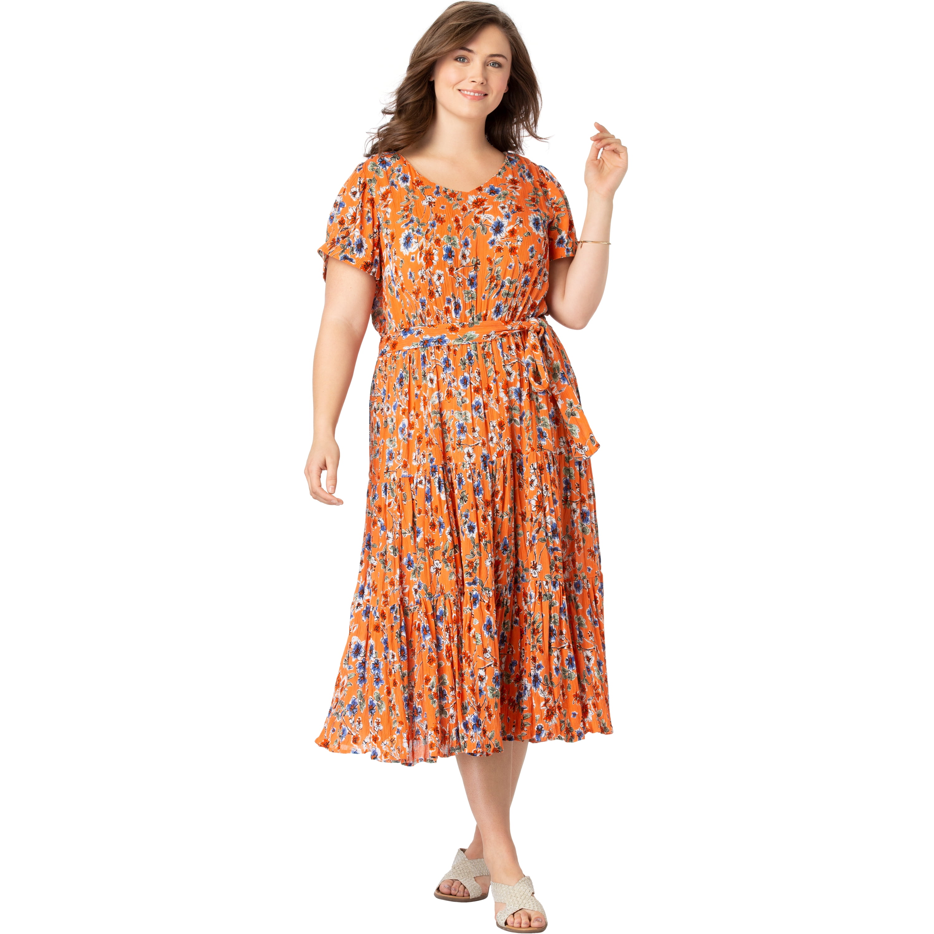 woman within crinkle dress