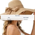thumbnail image 2 of HONHUZH Summer Hats Womens Wide Brim Straw Sun Hat With Satin Bow Foldable Summer Beach Hat, 2 of 6