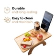 thumbnail image 2 of JS Gourmet Bamboo Adjustable Sofa Arm Table Tray with 360° Rotatable Mobile Holder, 2 of 7