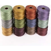 The Beadsmith S-Lon Bead Cord – .5 mm Nylon Cord, 12-Pack, Forest Mix, TEX210, 77 Yards