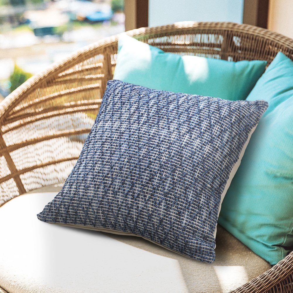 LR Home Modern Traditional Blue Diamond Geometric Throw Pillow