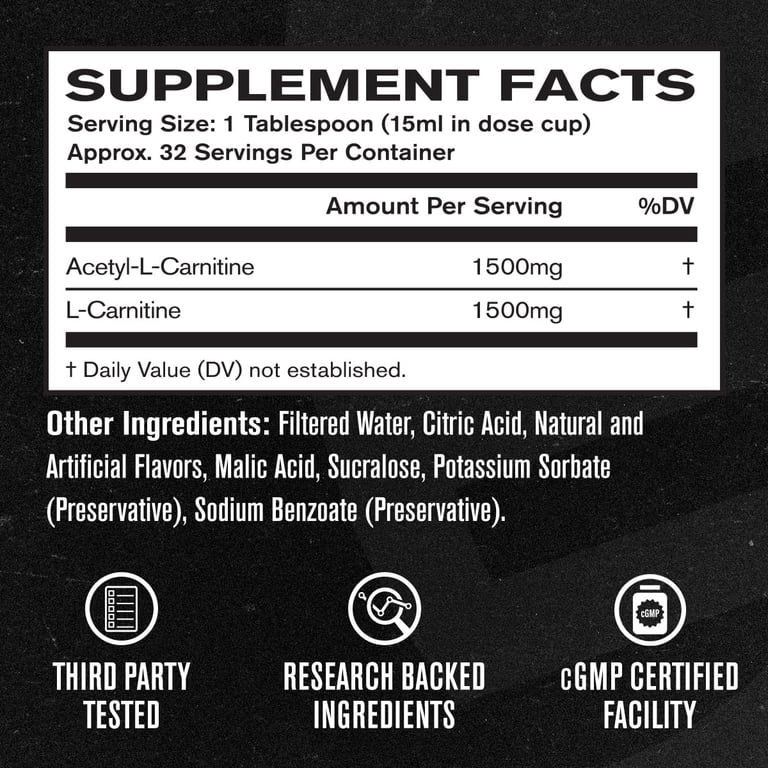 acetyl l-carnitine ingredients factory Jacked Liquid 3000 L Carnitine Supplement for Men & Women Acetyl L-Carnitine 250mg | Problème de santé_Asthme G:60 ct