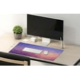 thumbnail image 5 of Extended Gaming Mouse Pad (35.4x15.7 in), Large Stable Rubber Base Mousepad with Stitched Edges, Keyboard Mouse Mat Desk Pad for Work, Game, Office, Home - Light Blue Purple Triangle, 5 of 6