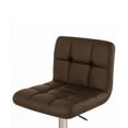 thumbnail image 4 of Set of 4 Modern Home Boris Contemporary Adjustable Height Bar/Counter Stool - Chrome Base/Footrest Barstool (Coffee Brown), 4 of 7
