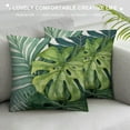 thumbnail image 3 of Creowell  Olive Green Tropical Leaf Throw Pillow Covers Decorative Botanical Monstera Banana Leaves Couch Pillow Cases Farmhouse Outdoor Cushion Covers for Bedroom Living Room Sofa, 3 of 5