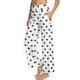 thumbnail image 4 of SCRAWLGOD Polka Dot Black White Palazzo Lounge Pants for Women High Wisted Drawstring Trousers Wide Leg Comfortable Stretchy Flowy Casual Pants with Pockets, XXL, 4 of 7