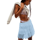 thumbnail image 2 of Falda Y2K de Tiro Bajo para Mujer, Plisada, con Volantes y Ribete de Encaje, Corta, Holgada y en . Azul S, 2 of 7