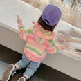 thumbnail image 4 of Uccdo 12M-7T Toddler Little Girls Casual Hoodies Sweatshirts Kids Rainbow Striped Hooded Zipper Jackets Tops, 4 of 8