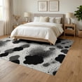 thumbnail image 3 of ODIKA 6'x9' Black Charcoal Abstract Cloud Burst Dotted Washable Area Rug Contemporary Splatter Design With Gradient Non-Slip, Chair-Friendly, for Dining Room, Under Table, Office Décor, 3 of 7