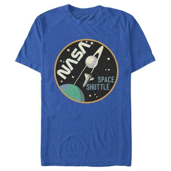 Men's NASA Space Shuttle Around Moon Graphic Tee Royal Blue 2X Large