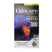 Lidocare Patchs anti-douleur à la lidocaïne à 4 %, bras, cou et jambes - 6 chacun, paquet de 2
