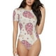 thumbnail image 1 of Balery Sparkling Ice Cream Body de cuello redondo de manga corta para mujer Tops de manga corta Tops básicos-Small, 1 of 7