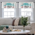thumbnail image 4 of LALILO Kitchen Curtain Valance Super Cute Whale Happy Rod Pocket Window Curtain 52"x 18" Set of 2, 4 of 5