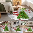 thumbnail image 5 of Round Rug 7Ft Washable Non-Slip, Grey Christmas Circle Area Rugs for Living Room Bedroom, Snowman Xmas Tree Ball Snowflake Indoor Floor Mats Carpet Runner for Home Decor Aesthetic, 5 of 8