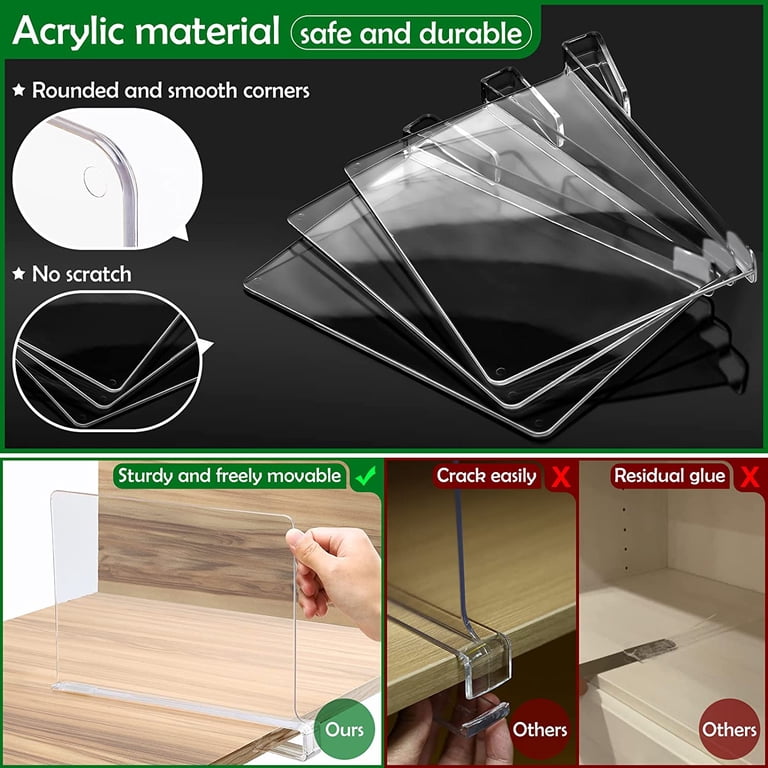Fabulas Clear Acrylic Shelf Dividers, 6-Pack photo 2