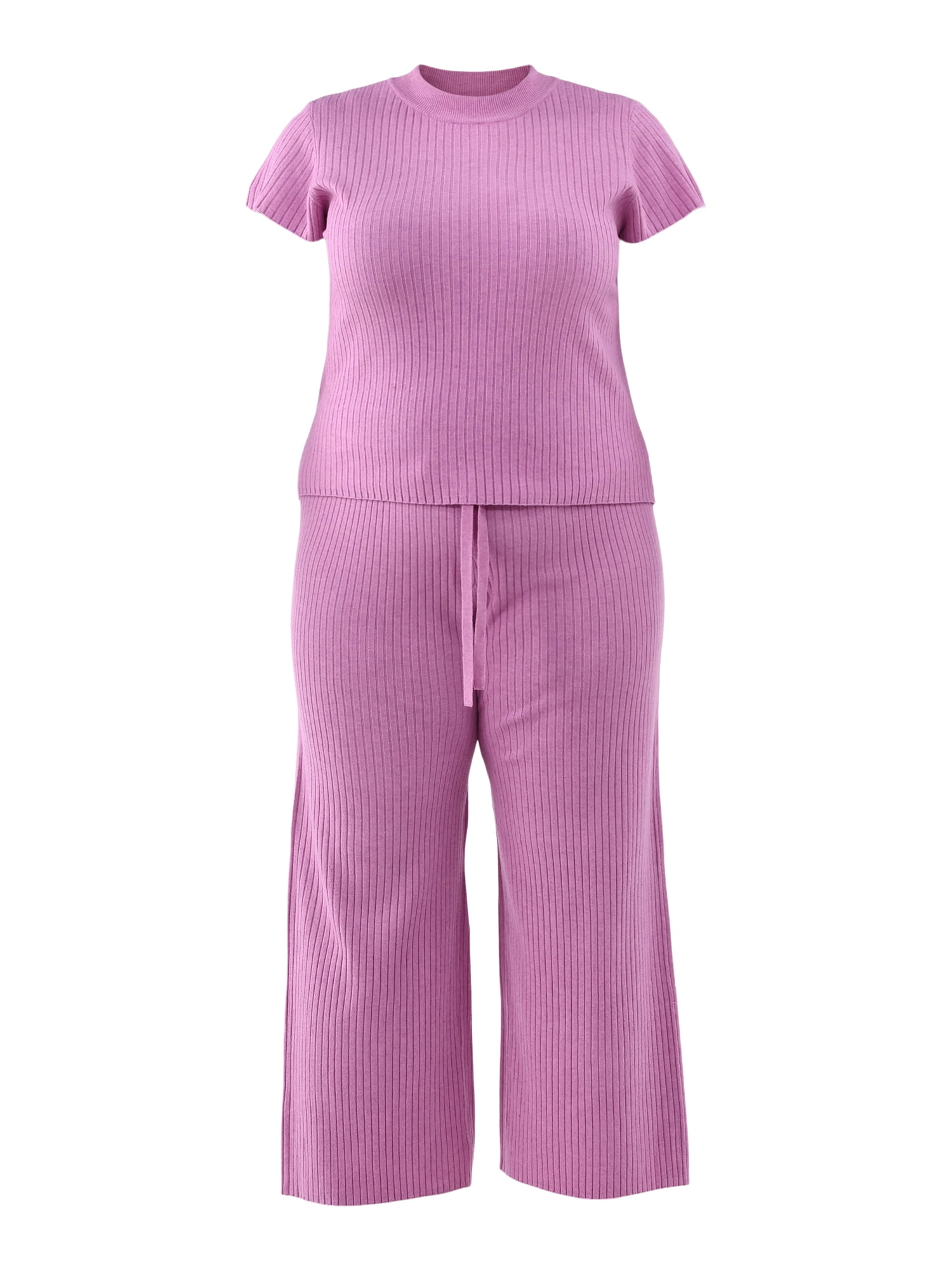 Terra & Sky Women's Plus Size Top and Pants Sweater Set, 2-Piece