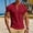 Wine, variant on Men's Waffle Knit Lace up Henley T-Shirt, Short Sleeve Casual Summer Stand up Collar Top Navy