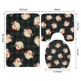 thumbnail image 3 of Green and Black Christmas Plaid Santa Pattern Bathroom Rugs Sets 3 Piece,Toilet Cover Set,Absorbent Non Slip Bathroom Mats Sets with U-Shaped Contour Rug Toilet Rug Set, 3 of 5