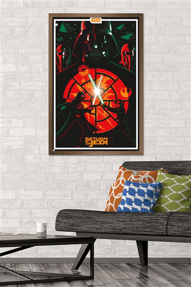 Star Wars: Return of the Jedi - Duel Wall Poster, 22.375" x 34", Framed