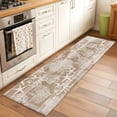 thumbnail image 2 of Brown Coastal 2'x6' Runner Rugs for Hallway Kitchen Bedside Non Slip Washable, Nautical Coral Starfish Shell Octopus Sea Entryway Rug Runners with Rubber Backing, Long Carpet Runner for Laundry Room, 2 of 8