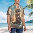 thumbnail image 5 of Balery Sunshine Cloud Kitten Print Men's Hawaiian Shirts Short Sleeve Beach Shirt Relaxed Fit Vacation Button Down Shirts-X-Large, 5 of 9
