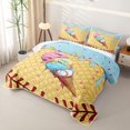 thumbnail image 3 of Castle Fairy Baseball Sport Quilt Full,Blue Ice Cream Drip Full Bedspread Sets,Brown Pink Yellow, 3 of 7