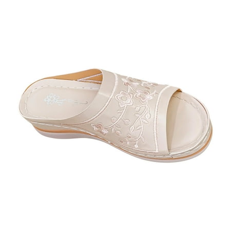 

Casual Wedge Sandals for Women Comfortable Flower Clip Toe Summer Beach Sandals Fashion Ladies Bohemia Platform Dress Shoes