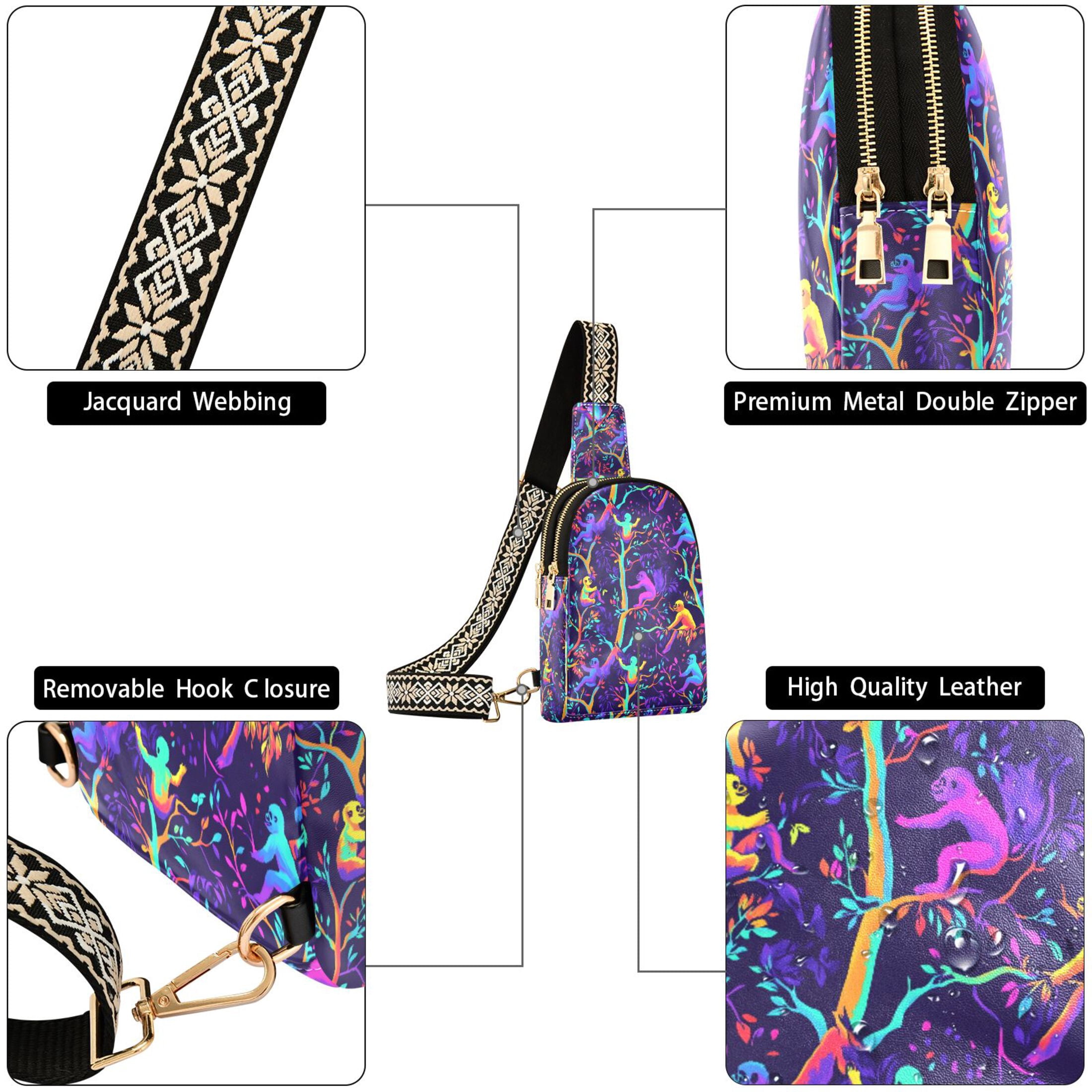 ALAZA Gorillas Magic Style Sling Bag for Women Men Waterproof Crossbody Chest Bags