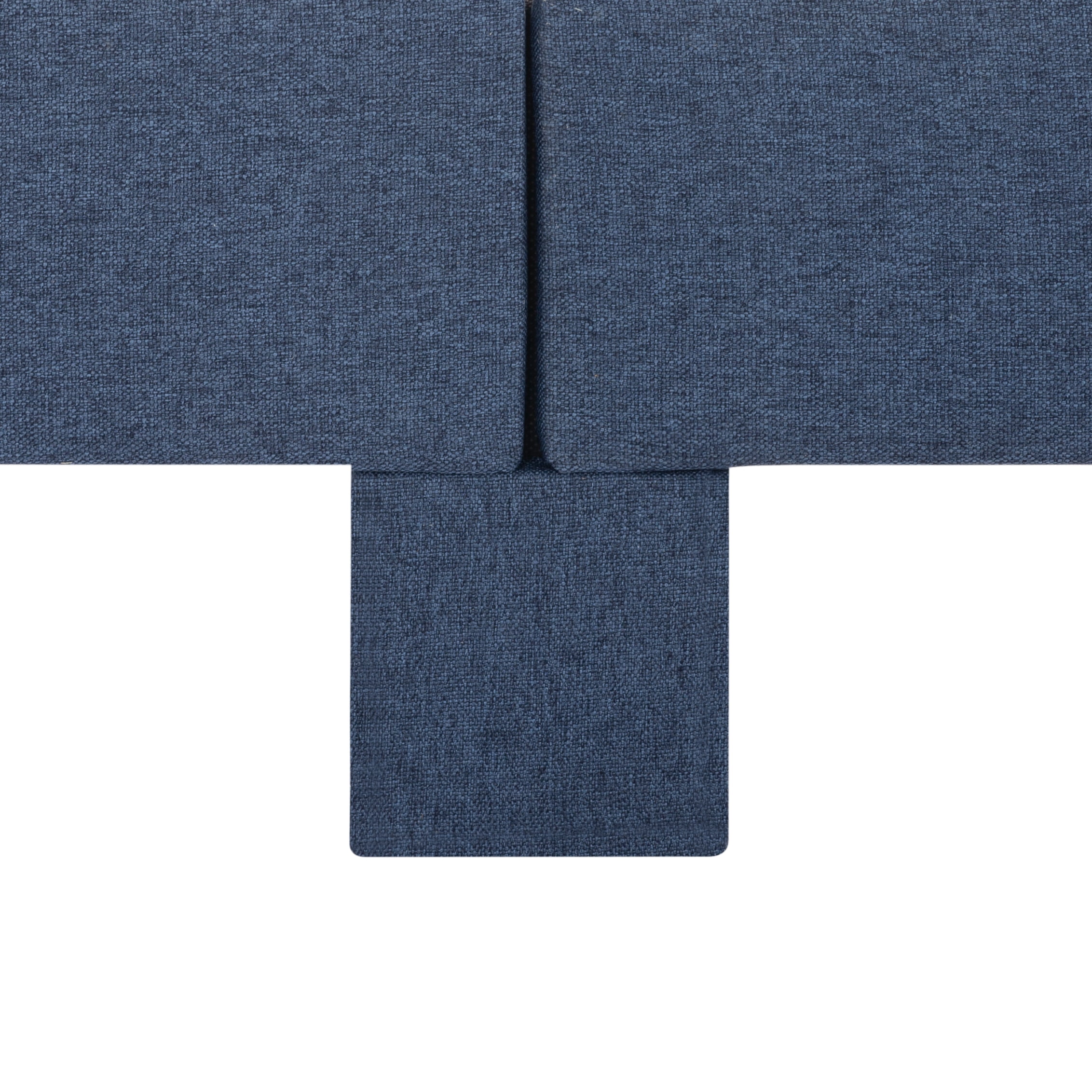 BSHTI King Size Modern Upholstered Platform Bed Frame with Linen Fabric Headboard, No Box Spring Needed,for Bedroom/Apartment(Blue)