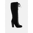 thumbnail image 2 of STREET-SLAY Antique Eyelets lace up Knee Boots In Black, 2 of 6