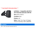 thumbnail image 2 of Left Mirror - Compatible with 2015 - 2019 Chevy Silverado 2500 HD 2016 2017 2018, 2 of 2