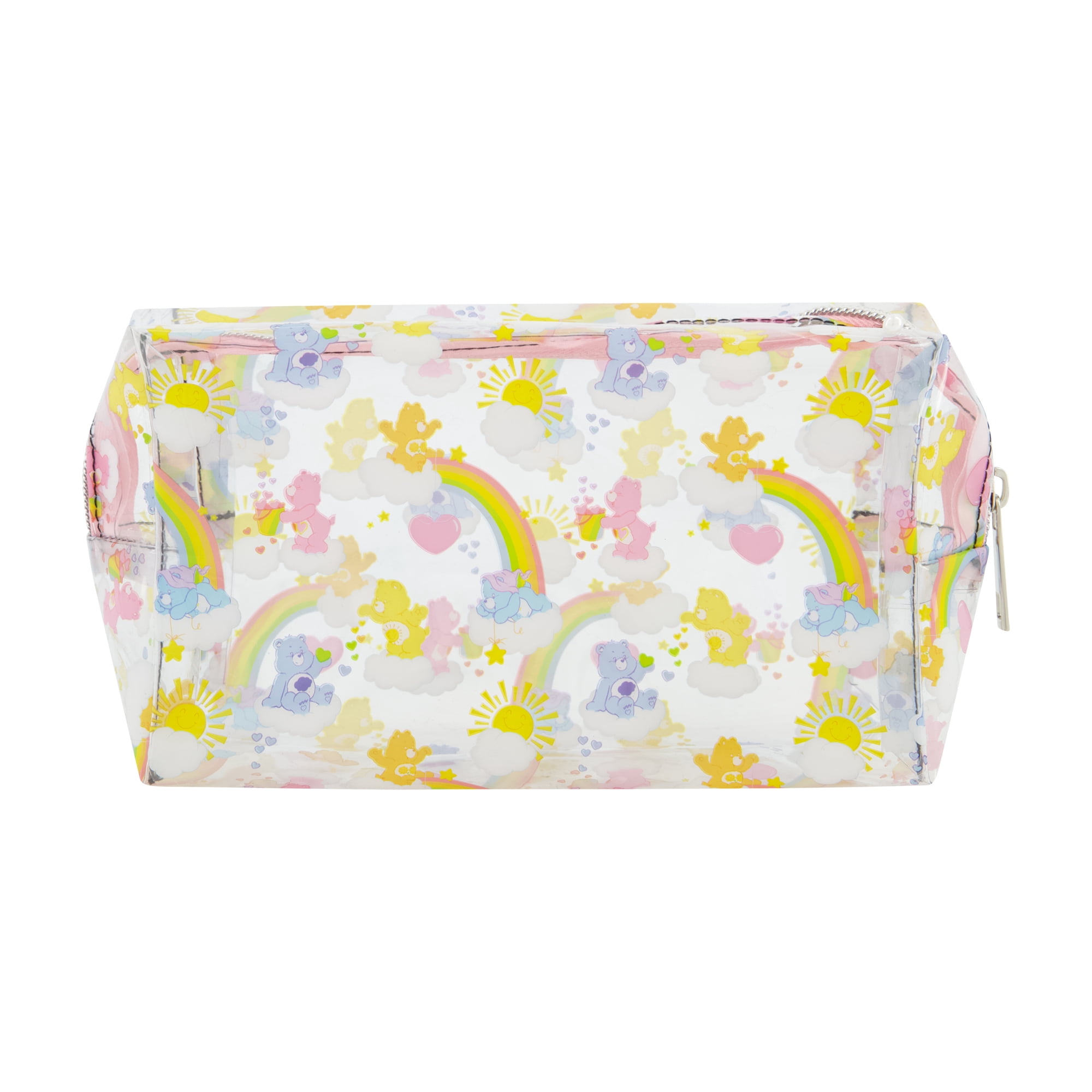 Care Bears Women's Makeup Bag, Small Travel Cosmetic Zipper Pouch Organizer, Clear