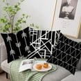 thumbnail image 4 of Throw Pillow Covers Black and White Pillow Cases Set of 4 Arrow Stripe 18x18 Decorative Square Zippered Cotton Linen Cushion Cover Room Sofa Decor, Black, 4 of 6