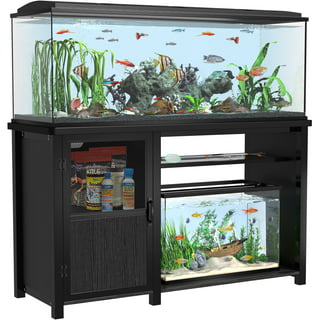 GDLF Fish Tank Stand Metal Aquarium Stand for up to 20 Gallon Long with  Cabinet for Fish Tank Accessories Storage,28.7 L