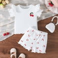 thumbnail image 2 of CAUYDY Toddler Girls Summer Clothes 3T 4T 5T Kids 2 Piece Outfits Set Ruffle Sleeveless Top and Floral Shorts Baby Girls Pjs Set 9T 10T 11T Teen Girl Outfit (Sizes 6-9 Months,D1-White), 2 of 6